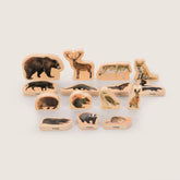 WOODEN FOREST ANIMAL BLOCKS , PK15