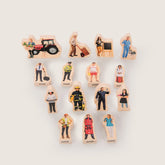 WOODEN PEOPLE WHO HELP US BLOCKS , PK15