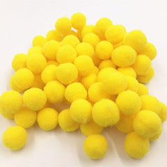 SCO POM POMS YELLOW 5 DIFFERENT SIZES 100PCS -Min Qty 12