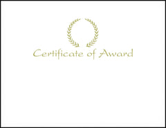 AWARD RECOGNITION FOIL CERTIFICATE OF AWARD 8-1/2 X 11 INCHES