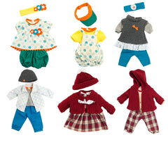 DOLL FASHION CLOTHING FOR 15 INCH DOLLS - SET OF 6