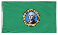 FLAG - ANNIN WASHINGTON STATE INDOOR FLAG - COLONIAL NYL-GLO NYLON - 3 X 5 FT