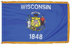 FLAG - ANNIN WISCONSIN STATE INDOOR FLAG - COLONIAL NYL-GLO NYLON - 3 X 5 FT