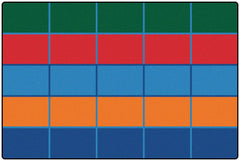 CARPETS FOR KIDS - KIDSVALUE PLUS COLOR BLOCKS SEATING - RECTANGLE - 6 FT X 9 FT - PRIMARY COLOR