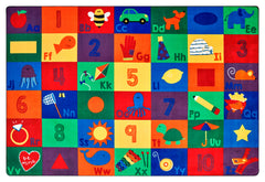 CARPETS FOR KIDS - PREMIUM SEQUENTIAL SEATING LITERACY - RECTANGLE - 4 FT X 6 FT - SPECIFY CARPET COLOR