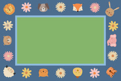 CHILDCRAFT - CARPETS - ANIMAL FRIENDS BORDER - RECTANGLE - 6 FT X 9 FT
