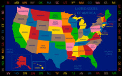 CHILDCRAFT - CARPETS - GEOGRAPHY UNITED STATES OF AMERICA - RECTANGLE - 6 FT X 9 FT