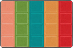 CHILDCRAFT - CARPETS - RAINBOW-COLORED SQUARES - RECTANGLE - 6 FT X 9 FT - SPECIFY NUMBER OF SEATS - SPECIFY COLOR