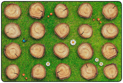 CHILDCRAFT - CARPETS - SEATING STUMPS PHOTO FUN - RECTANGLE - 6 FT X 9 FT - SPECIFY NUMBER OF SEATS - SPECIFY CARPET COLOR