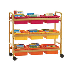 BAMBOO BOOK BROWSER CART WITH VIBRANT WARM TUB COMBO
