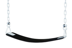 MOLDED RUBBER SEAT IN BLACK WITH CHAINS - 8 FT BEAM - 1 SEAT