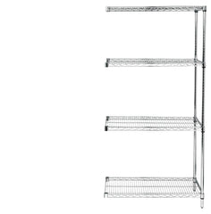 QUANTUM STORAGE - WIRE SHELVING ADDER - 48 W X 18 D X 74 H IN - SPECIFY COLOR