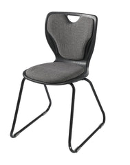 CHAIR - CLASSROOM SELECT - CONTEMPORARY SLED BASE CHAIR - PADDED SEAT AND BACK - 18 IN A+ - SPECIFY SEAT AND BACK COLOR - SPECIFY FABRIC COLOR - BLACK