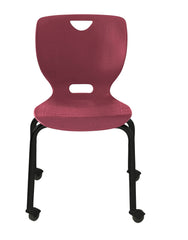 CHAIR - CLASSROOM SELECT - NEOCLASS 4-LEG CHAIR - 16 IN - SPECIFY SEAT AND BACK COLOR - ROUND - SPECIFY FRAME COLOR - CASTER - POWDERCOAT