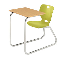 DESK - CLASSROOM SELECT - NEOCLASS SLED BASE COMBO - 18 IN A+ - 18 X 24 IN - HARD PLASTIC - NONE - CHROME - SPECIFY SEAT AND BACK COLOR - SPECIFY TOP COLOR