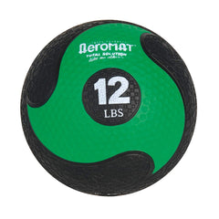 MEDICINE BALL - DELUXE 12 LBS - GREEN AND BLACK