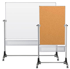 BOARDS REVERSIBLE - MOORECO PLATINUM REVERSIBLE PORCELAIN MARKERBOARD/NATURAL CORK - 4X6 FT