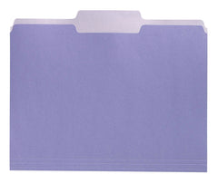 FILE FOLDER REVERSIBLE SCHOOL SMART LETTER 1/3 CUT LAVENDER PK OF 100