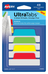 TABS ULTRA REPOSITIONABLE 2.5X1 IN ASST PRIMARY SET OF 48 AVE74866