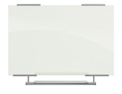 MARKERBOARD - MOORECO VISIONARY MAGNETIC GLASS MARKERBOARD WITH EXO TRAY SYSTEM - 4 X 8 FT - GLOSS WHITE
