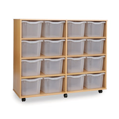 Monarch 16 triple tray storage unit (4 x 4) - Transparent