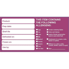 Allergen Labels 50X100Mm Roll Of 500