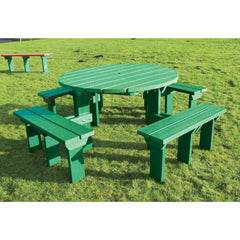 Junior Circ Picn Table Green