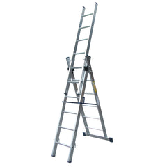 Professional Combi Ladders. 3 Section Push Up - 12 Rungs