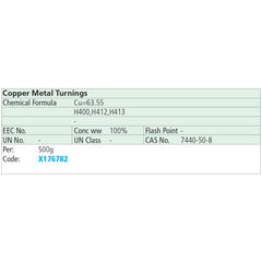 Copper Metal Turnings 500g