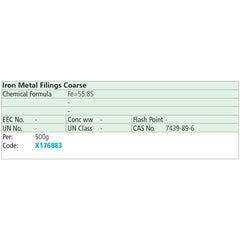 Iron Metal Filings Coarse 500g