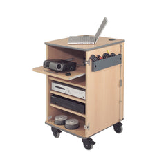Mobile Multimedia Cabinet Beech