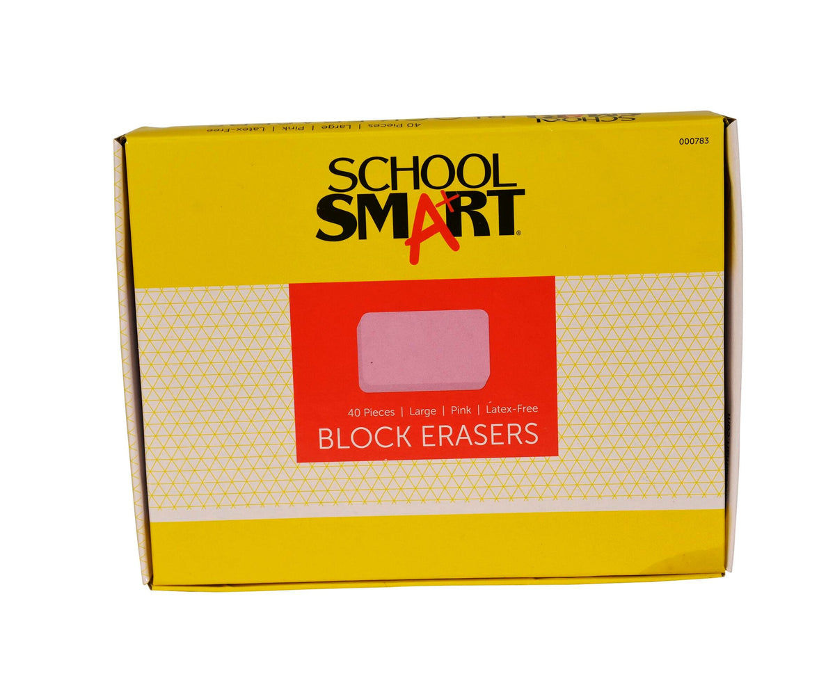 ERASER PINK BLOCK LARGE SCHOOL SMART PACK OF 40