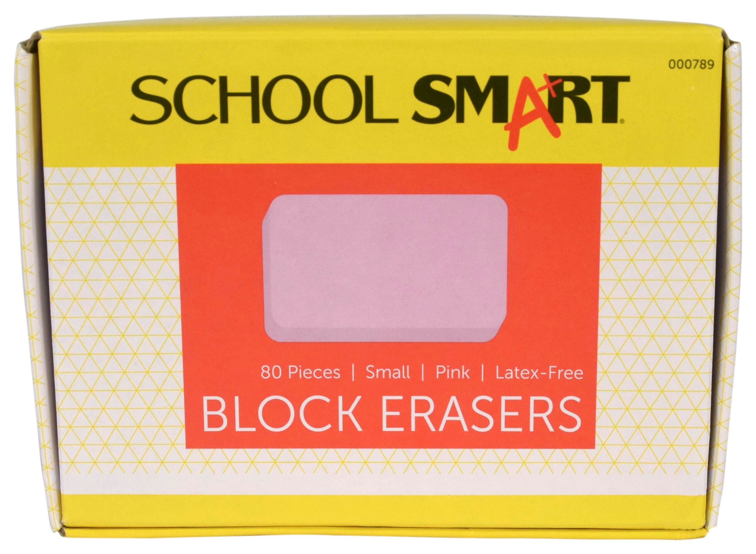 ERASER PINK BLOCK SMALL SCHOOL SMART PACK OF 80