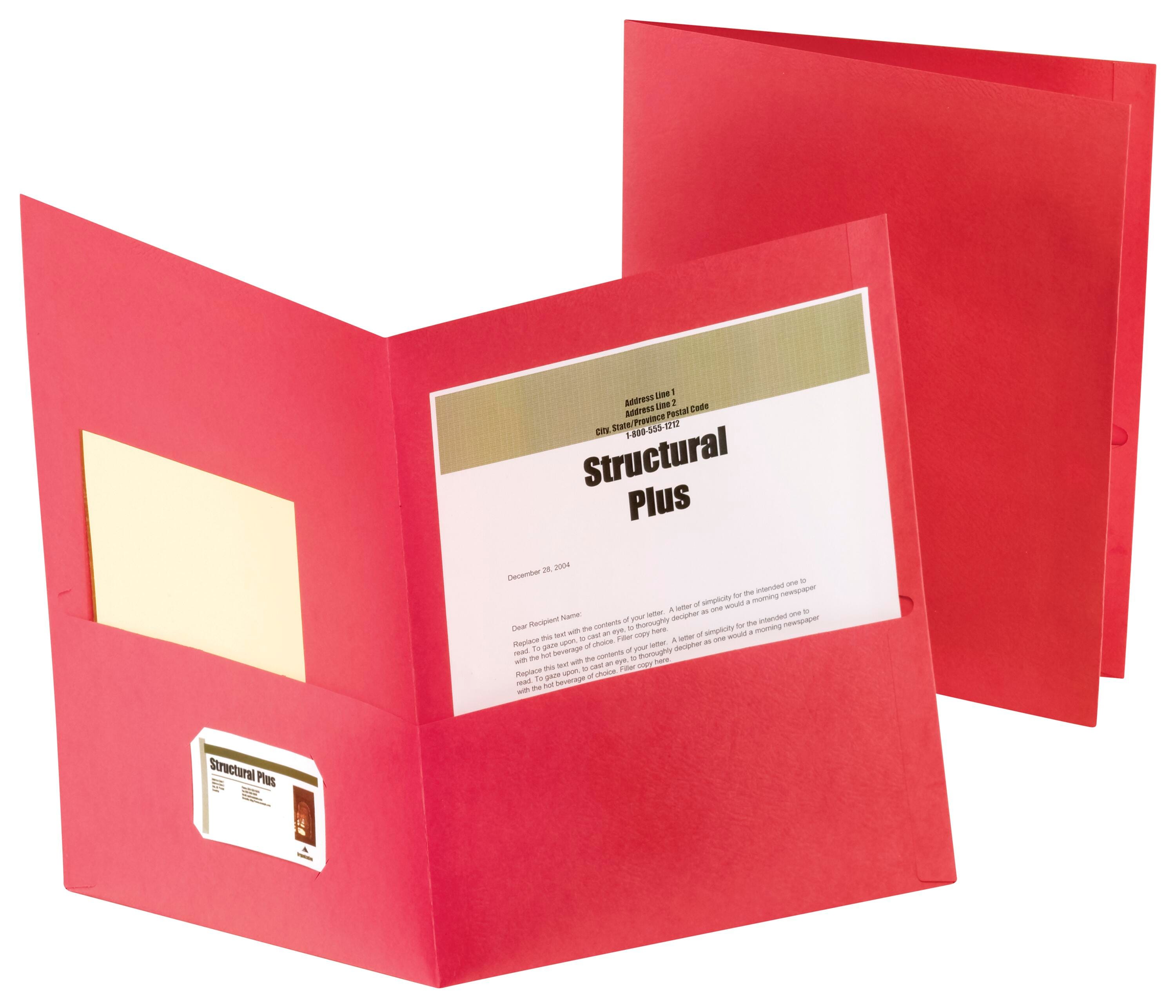 FOLDER 2-POCKET EX LARGE RED PK OF 25