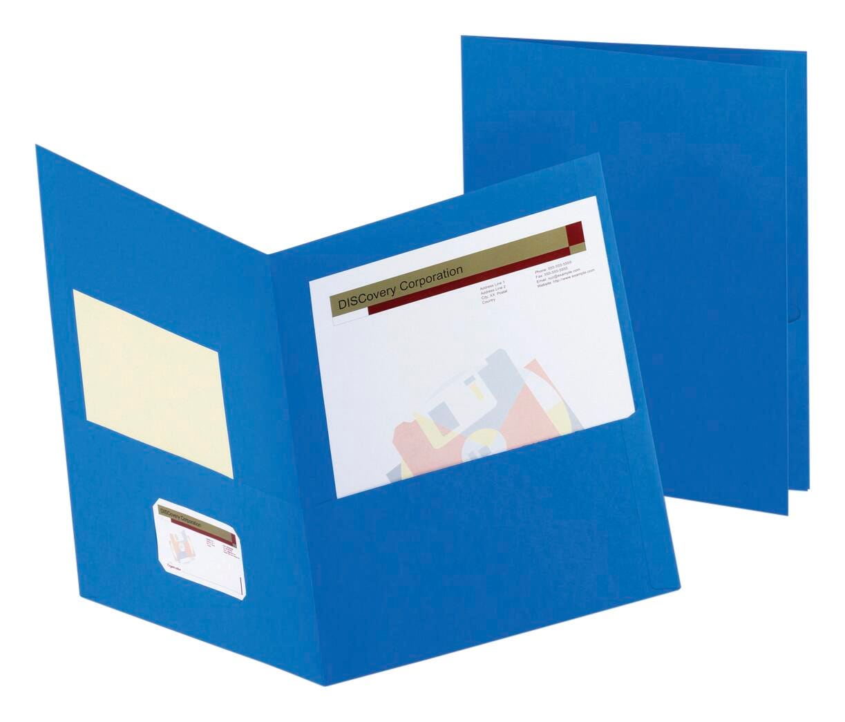 FOLDER 2-POCKET EX LARGE ROYAL BLUE PK OF 25