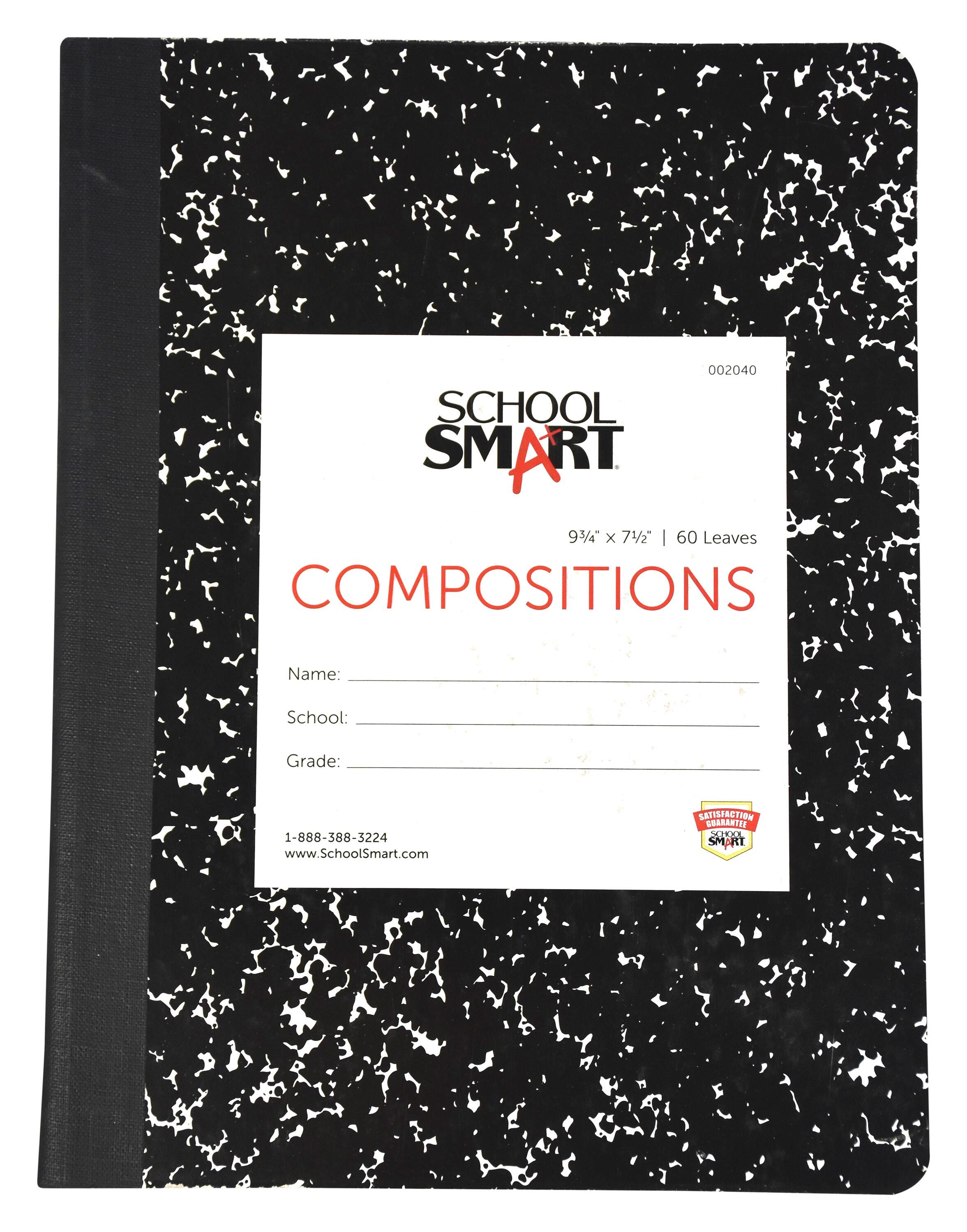 PAPER COMP BOOK HARD 9.75X7.5 RULED SCHOOL SMART 60 SHTS