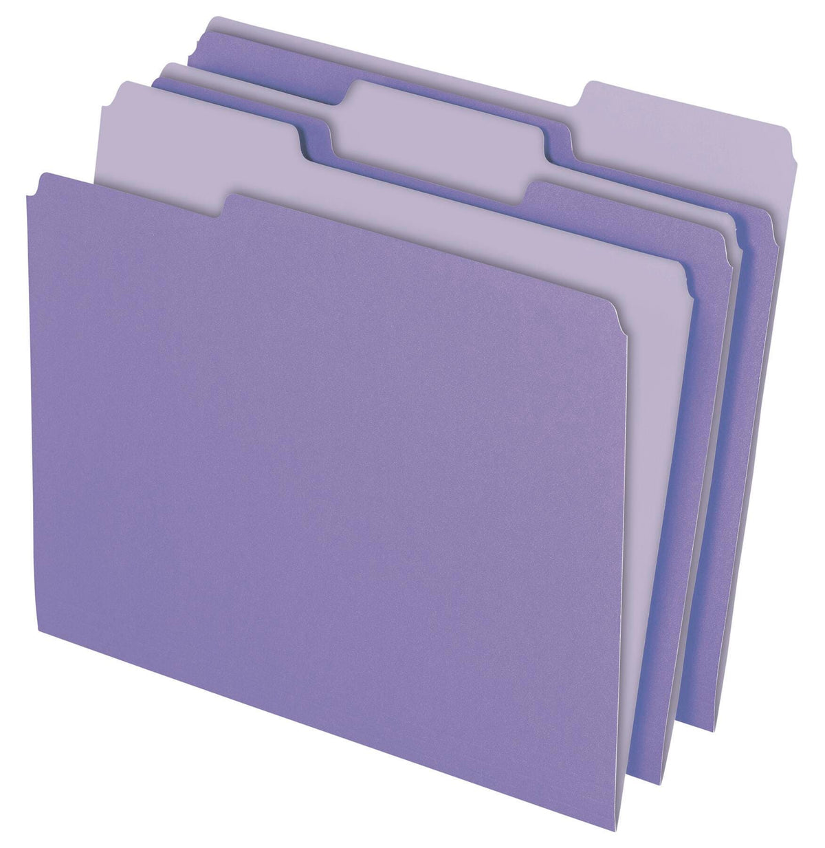 FILE FOLDER TWO-TONE LETTER 1/3 CUT TAB LAVENDER PACK OF 100