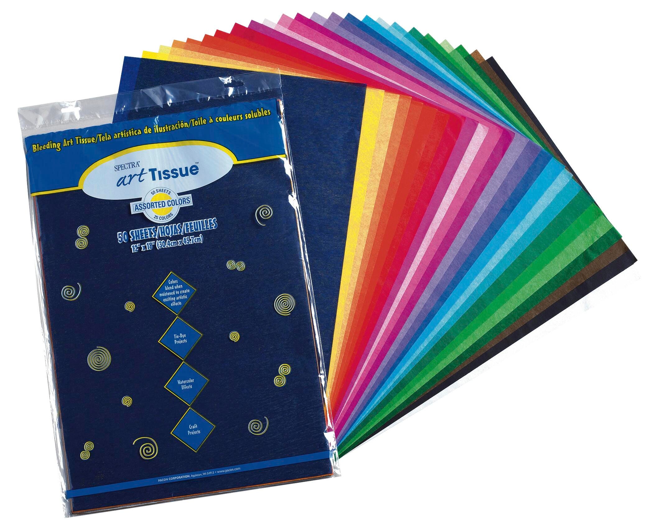 TISSUE SPECTRA 12X18 STANDARD COLORS PK OF 50