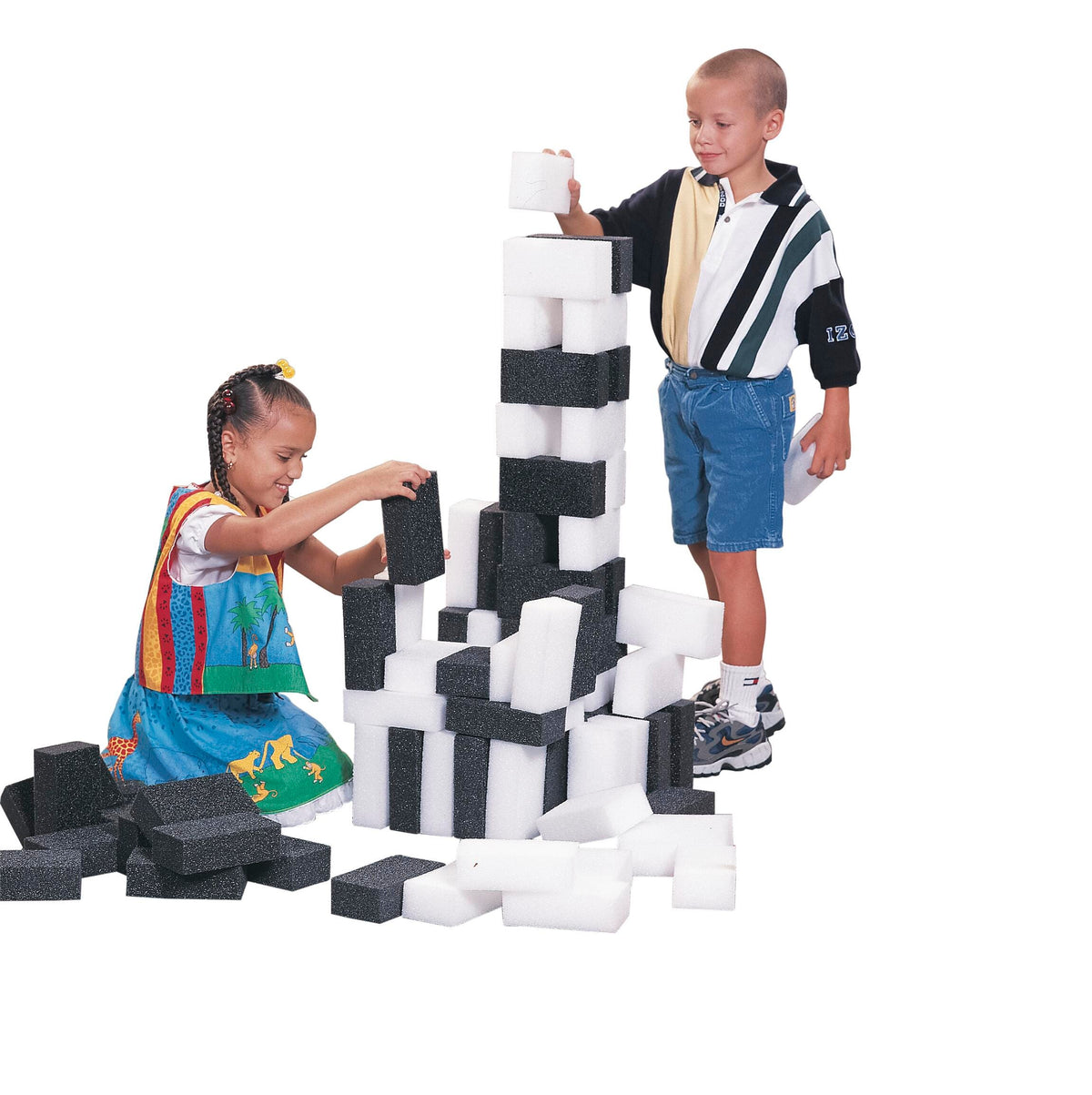 GAME BRICKWORKS FOAM BRICKS BLACK/WHITE SET OF 100