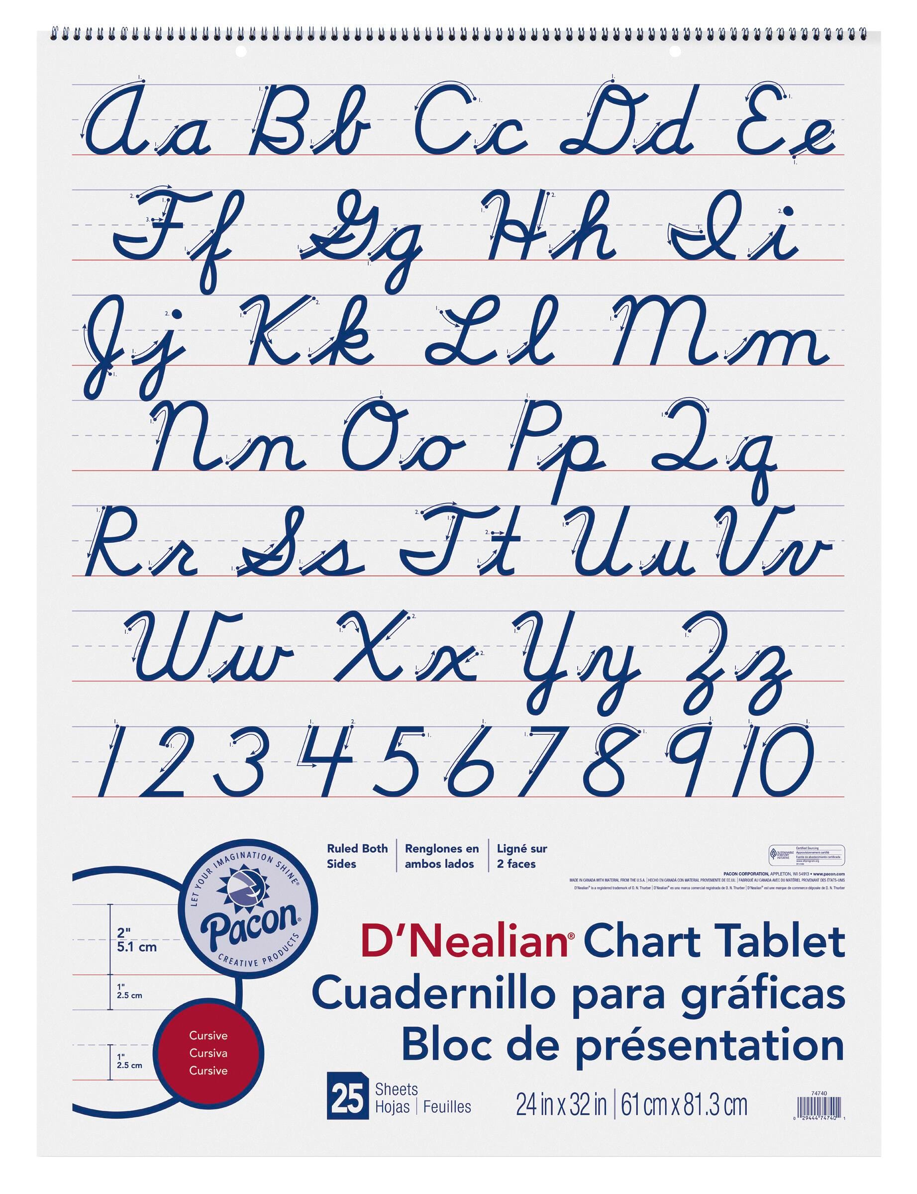 CHART TABLETS D NEALIAN 24X32 CURSIVE