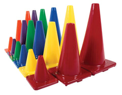 CONE SAFETY CONES ASST COLORS 12 INCH HIGH -SET OF 6