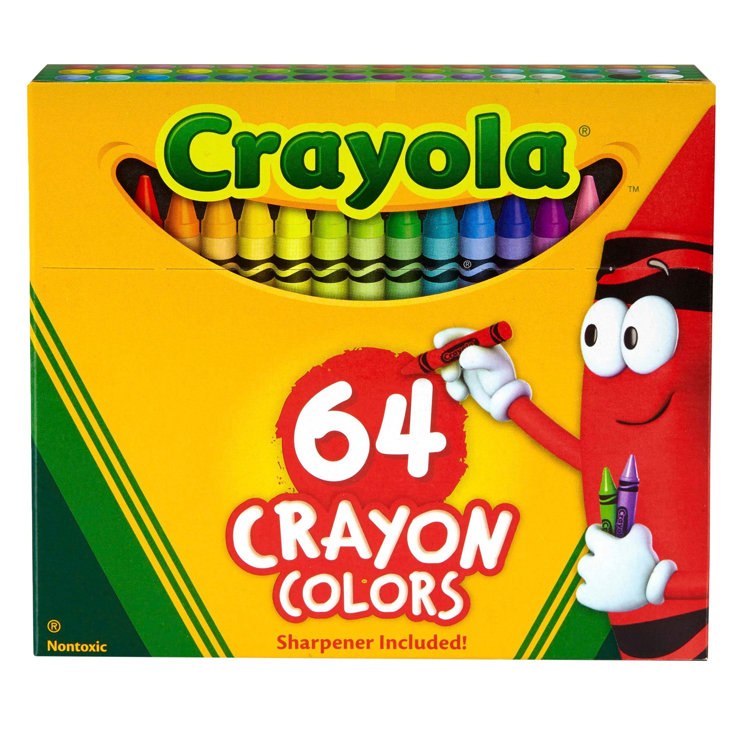 CRAYONS CRAYOLA STANDARD HINGED W/ SHARPENER ASST COLORS SET OF 64