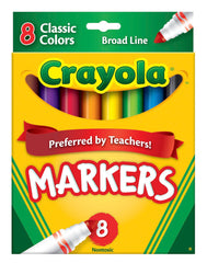 MARKERS CRAYOLA ORIGINAL BROAD LINE ASST CLASSIC SET OF 8