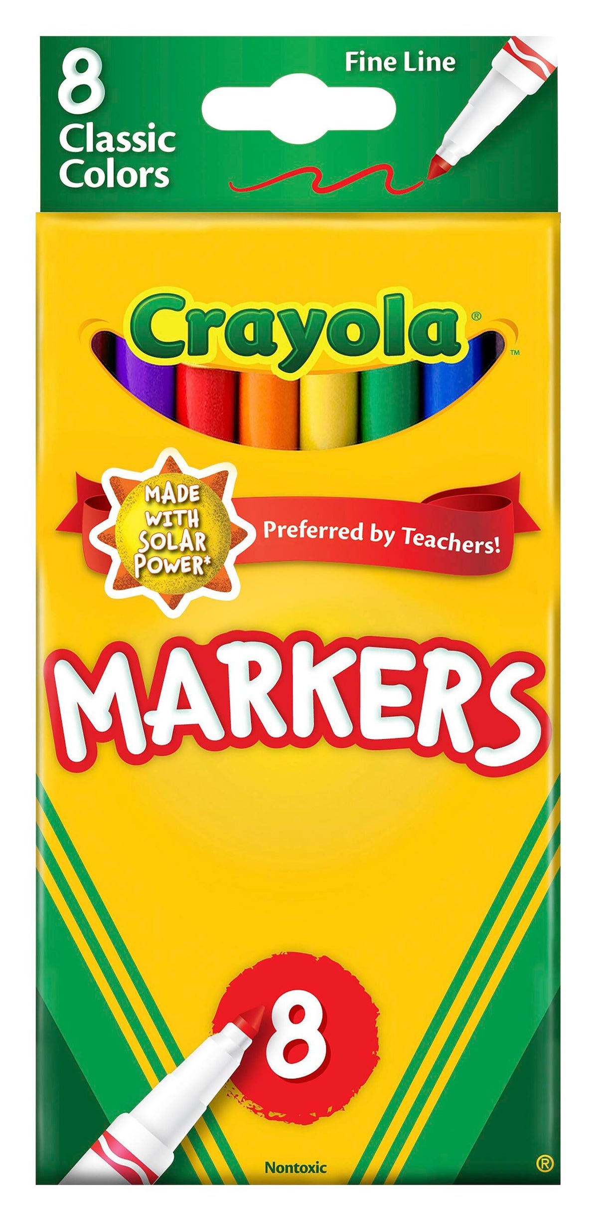 MARKERS CRAYOLA ORIGINAL FINELINE ASST CLASSIC SET OF 8