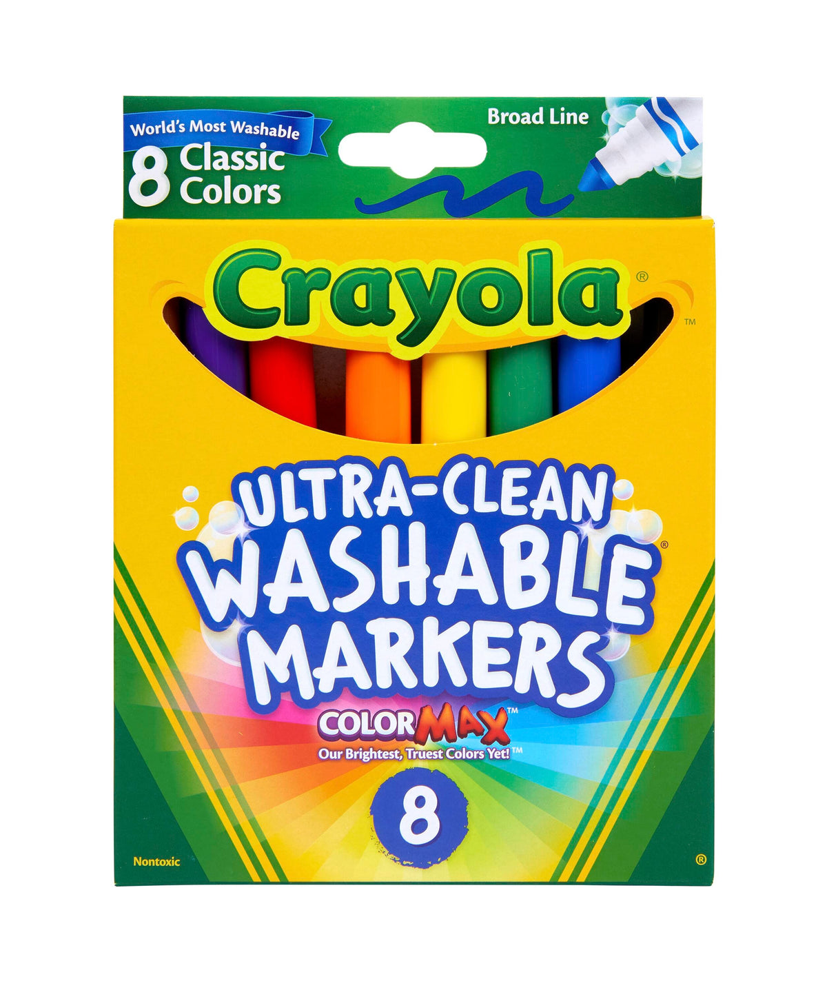 MARKERS ULTRA CLN WASH CRAYOLA BROAD LINE ASST CLASSIC SET OF 8
