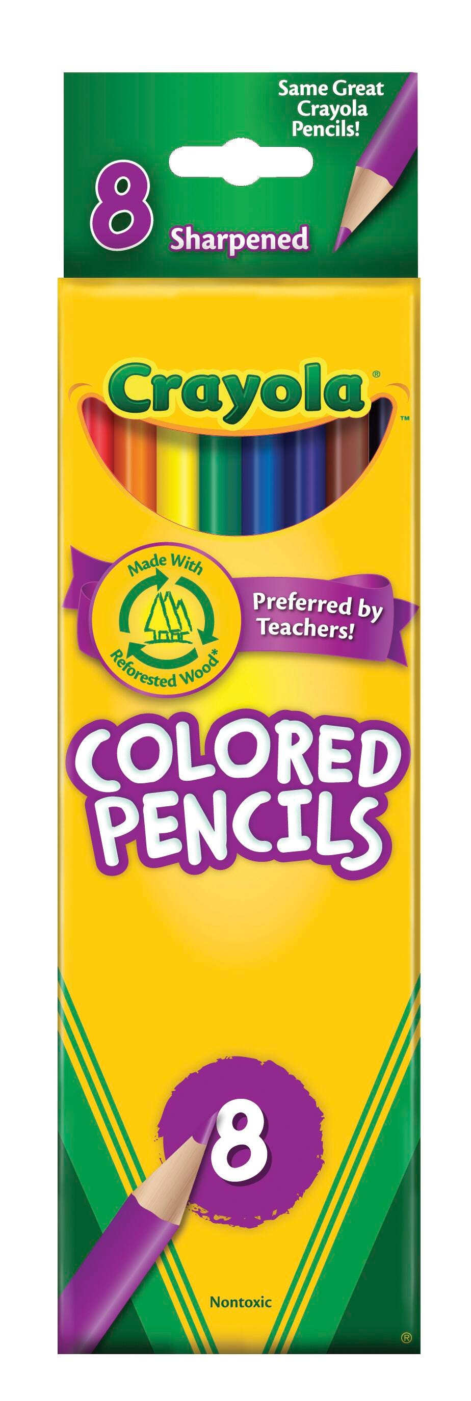 PENCILS COLORED CRAYOLA ASST COLORS SET OF 8