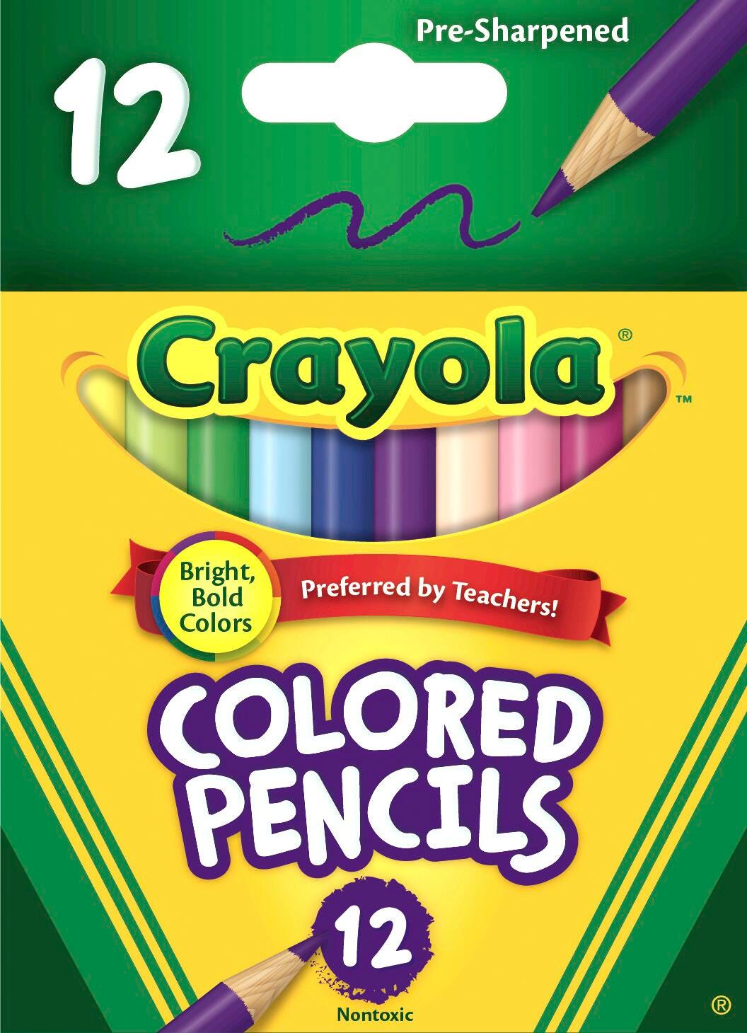 PENCILS COLORED CRAYOLA HALFSIZE ASST COLORS SET OF 12