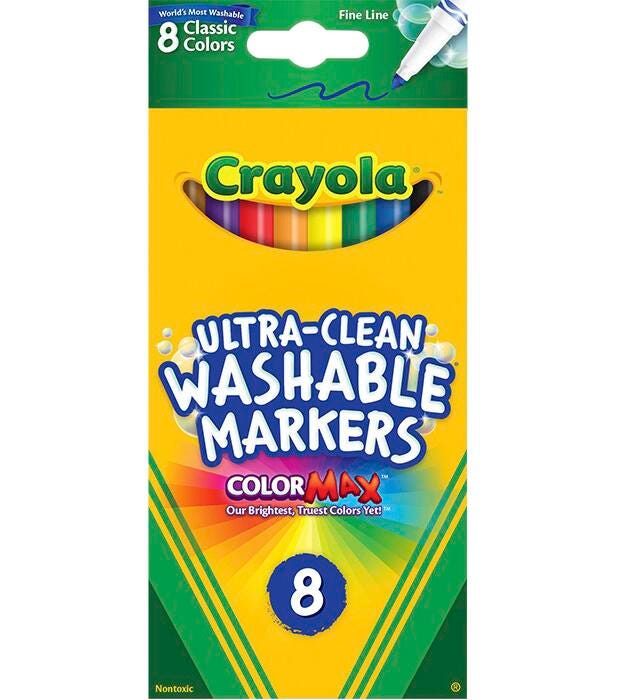 MARKERS ULTRA CLN WASH CRAYOLA FINELINE ASST CLASSIC SET OF 8