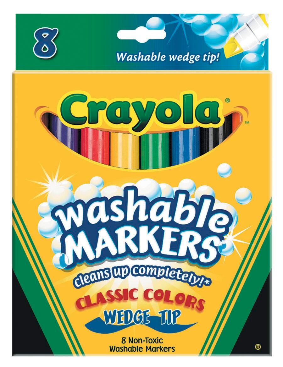 MARKERS ULTRA CLN WASH CRAYOLA WEDGE TIP ASST CLASSIC SET OF 8