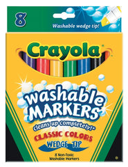 MARKERS ULTRA CLN WASH CRAYOLA WEDGE TIP ASST CLASSIC SET OF 8